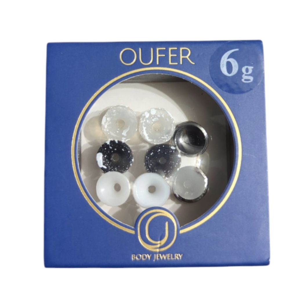 OUFER 6g Body Jewelry Plugs 8pc Set Brand New.